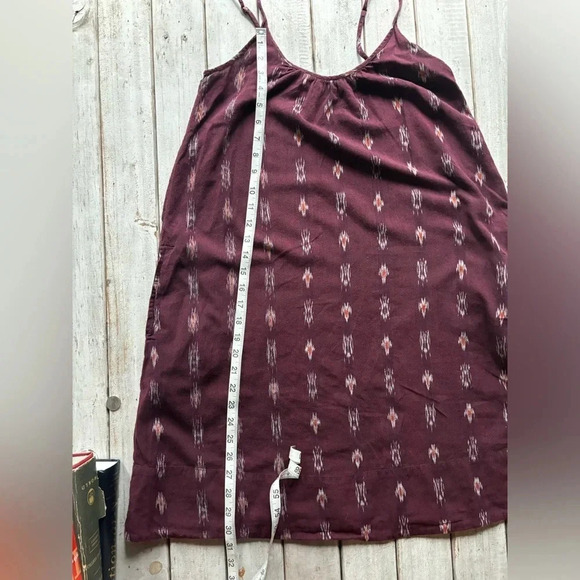Madewell | strap | maroon | pattern | dress | xs - Picture 3 of 8